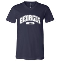 Georgia Collegiate Style 1788 V-Neck T-Shirt