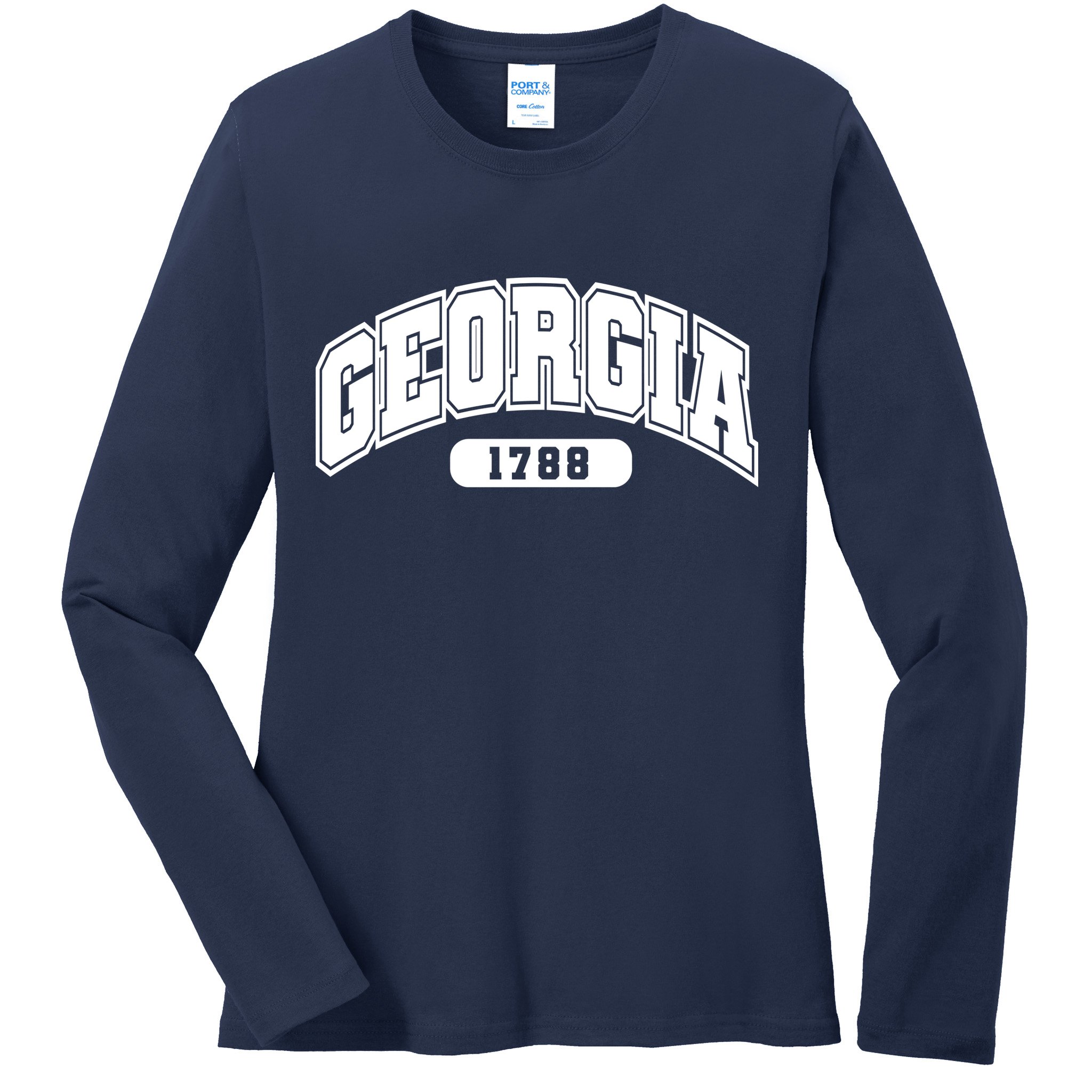 Georgia Collegiate Style 1788 Ladies Long Sleeve Shirt
