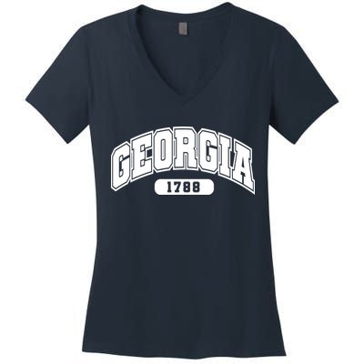 Georgia Collegiate Style 1788 Women's V-Neck T-Shirt