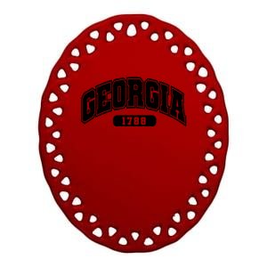 Georgia Collegiate Style 1788 Ceramic Oval Ornament