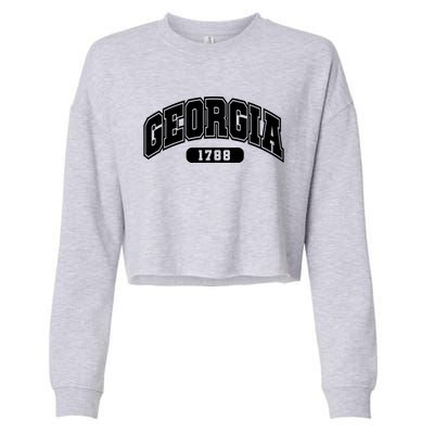 Georgia Collegiate Style 1788 Cropped Pullover Crew