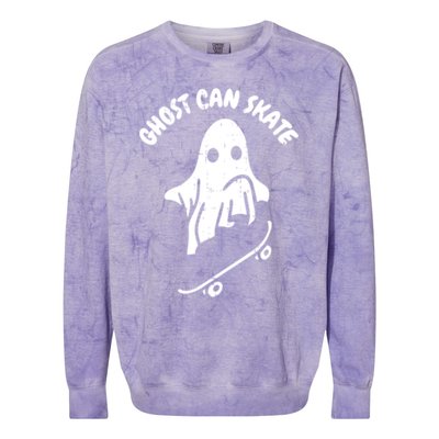 Ghost Can Skate Halloween Costume Ghoul Skateboard Skater Gift Colorblast Crewneck Sweatshirt