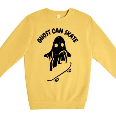 Ghost Can Skate Halloween Costume Ghoul Skateboard Skater Gift Premium Crewneck Sweatshirt