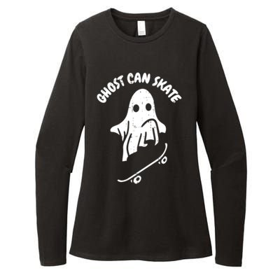 Ghost Can Skate Halloween Costume Ghoul Skateboard Skater Gift Womens CVC Long Sleeve Shirt