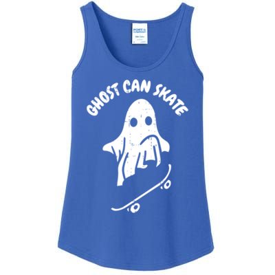 Ghost Can Skate Halloween Costume Ghoul Skateboard Skater Gift Ladies Essential Tank