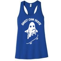 Ghost Can Skate Halloween Costume Ghoul Skateboard Skater Gift Women's Racerback Tank