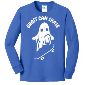 Ghost Can Skate Halloween Costume Ghoul Skateboard Skater Gift Kids Long Sleeve Shirt