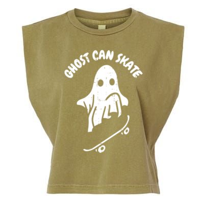 Ghost Can Skate Halloween Costume Ghoul Skateboard Skater Gift Garment-Dyed Women's Muscle Tee