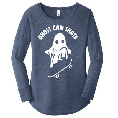 Ghost Can Skate Halloween Costume Ghoul Skateboard Skater Gift Women's Perfect Tri Tunic Long Sleeve Shirt