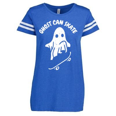 Ghost Can Skate Halloween Costume Ghoul Skateboard Skater Gift Enza Ladies Jersey Football T-Shirt