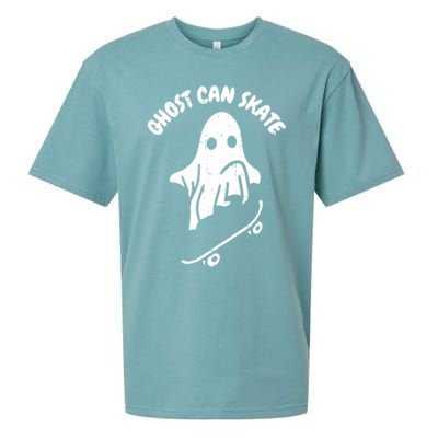 Ghost Can Skate Halloween Costume Ghoul Skateboard Skater Gift Sueded Cloud Jersey T-Shirt