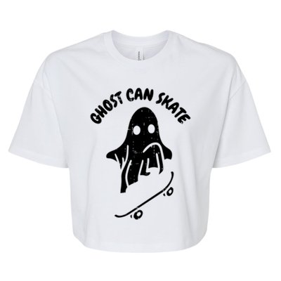 Ghost Can Skate Halloween Costume Ghoul Skateboard Skater Gift Bella+Canvas Jersey Crop Tee