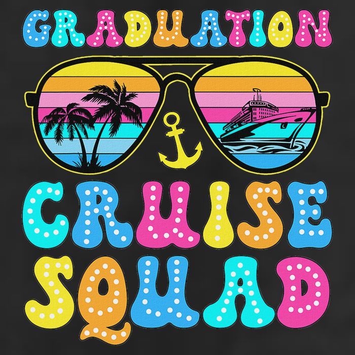 Graduation Cruise Squad Funny Cruising Graduation 2024 7 Panel Mesh Trucker Snapback Hat