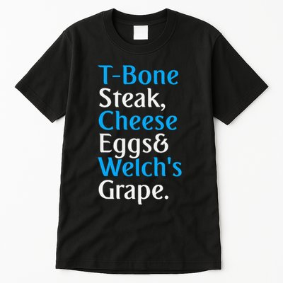 Guest Check Tbone Steak Cheese Eggs WelchS Grape Tall T-Shirt