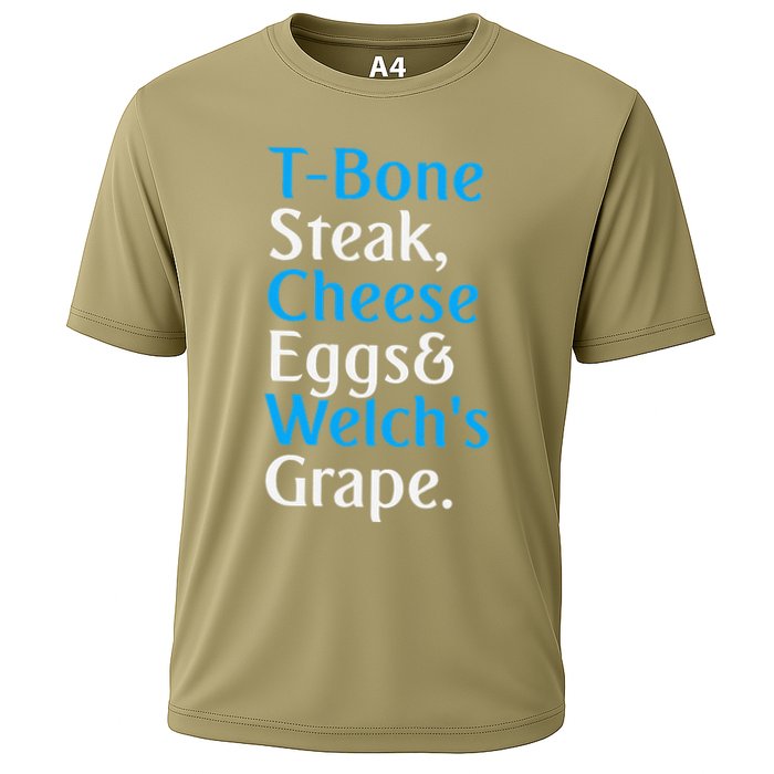 Guest Check Tbone Steak Cheese Eggs WelchS Grape Cooling Performance Crew T-Shirt