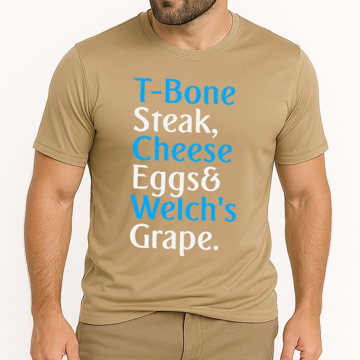 Guest Check Tbone Steak Cheese Eggs WelchS Grape Cooling Performance Crew T-Shirt