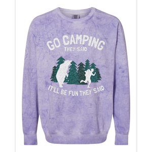 Go Camping They Said ItLl Be Fun Outdoor Joke Bear Camper Colorblast Crewneck Sweatshirt