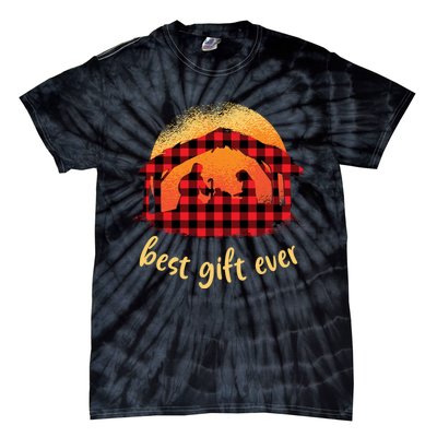 Gingham Check True Story Of Jesus Birth Nativity Christians Tie-Dye T-Shirt