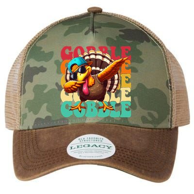 Gobble Cool Turkey Day Thanksgiving Retro Legacy Tie Dye Trucker Hat