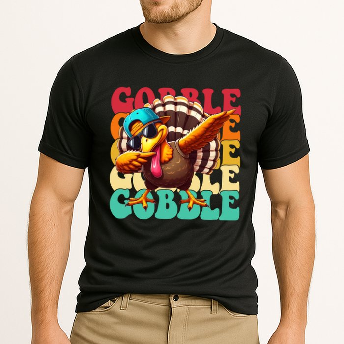 Gobble Cool Turkey Day Thanksgiving Retro Cooling Performance Crew T-Shirt
