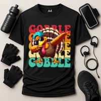 Gobble Cool Turkey Day Thanksgiving Retro Cooling Performance Crew T-Shirt