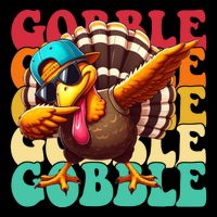 Gobble Cool Turkey Day Thanksgiving Retro City Backpack