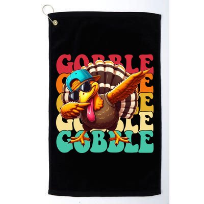Gobble Cool Turkey Day Thanksgiving Retro Golf Towel