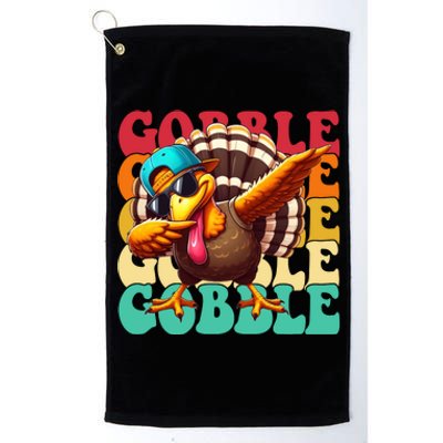 Gobble Cool Turkey Day Thanksgiving Retro Platinum Collection Golf Towel