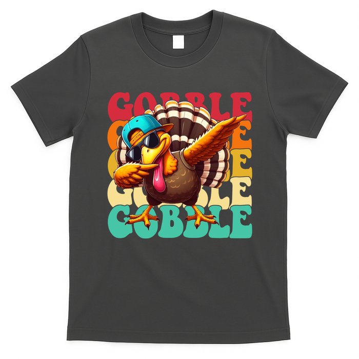 Gobble Cool Turkey Day Thanksgiving Retro T-Shirt