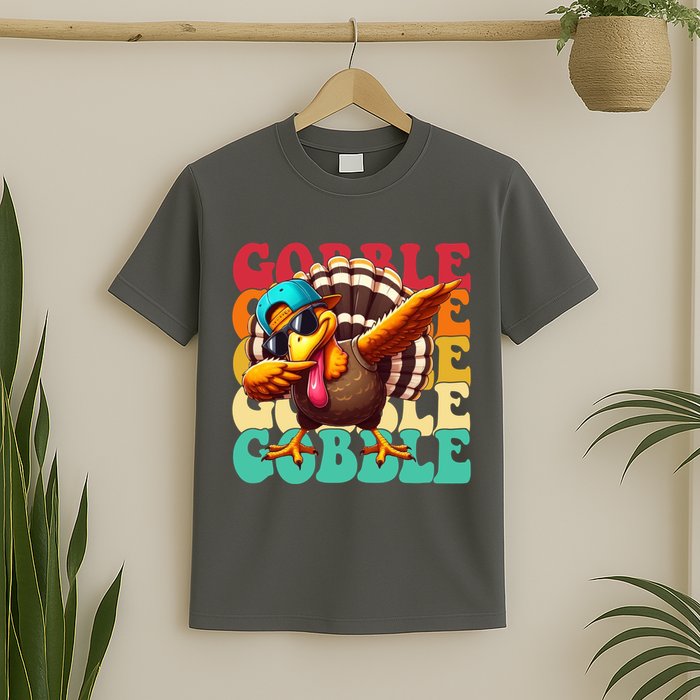 Gobble Cool Turkey Day Thanksgiving Retro T-Shirt