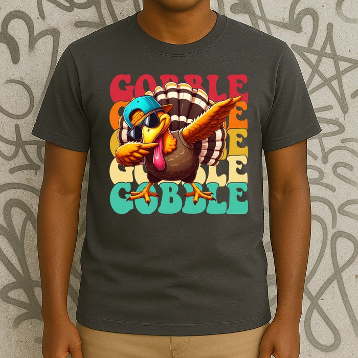 Gobble Cool Turkey Day Thanksgiving Retro T-Shirt