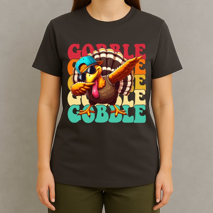 Gobble Cool Turkey Day Thanksgiving Retro T-Shirt