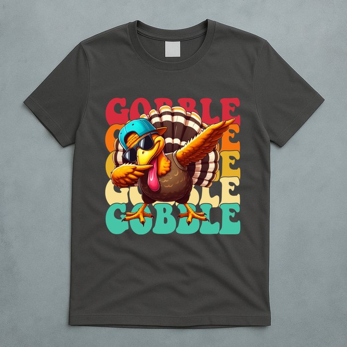 Gobble Cool Turkey Day Thanksgiving Retro T-Shirt