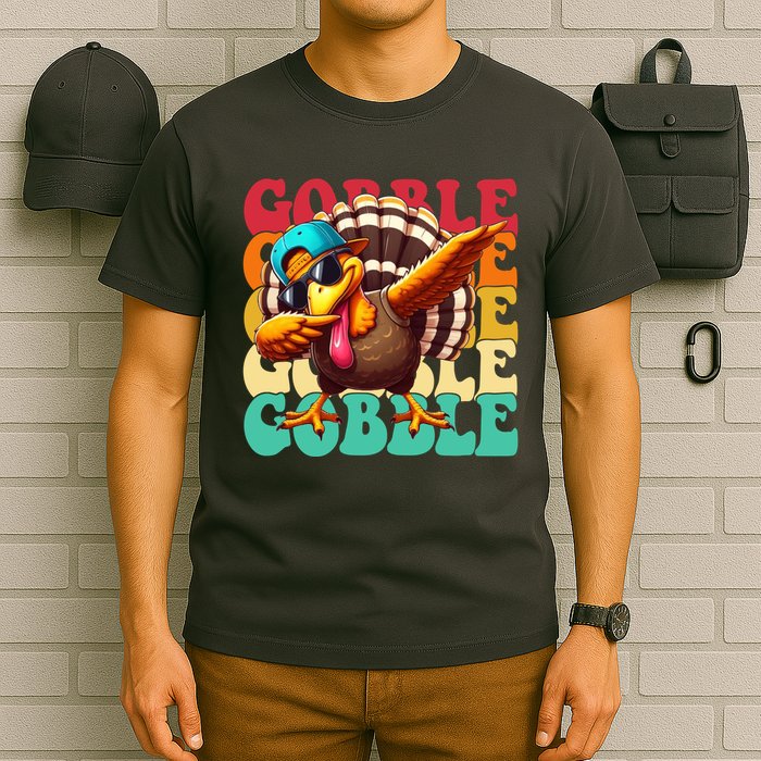 Gobble Cool Turkey Day Thanksgiving Retro T-Shirt