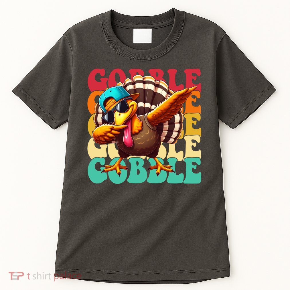 Gobble Cool Turkey Day Thanksgiving Retro Tall T-Shirt