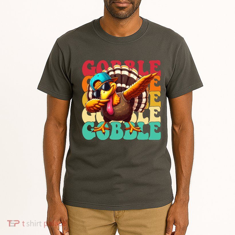 Gobble Cool Turkey Day Thanksgiving Retro Tall T-Shirt