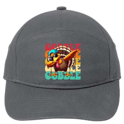 Gobble Cool Turkey Day Thanksgiving Retro 7-Panel Snapback Hat
