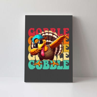 Gobble Cool Turkey Day Thanksgiving Retro Canvas