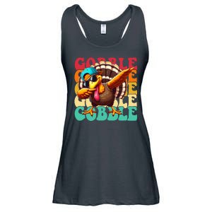 Gobble Cool Turkey Day Thanksgiving Retro Ladies Essential Flowy Tank