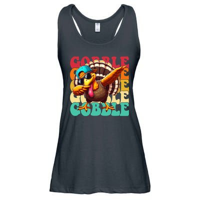 Gobble Cool Turkey Day Thanksgiving Retro Ladies Essential Flowy Tank