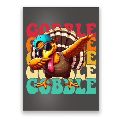 Gobble Cool Turkey Day Thanksgiving Retro Poster