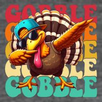 Gobble Cool Turkey Day Thanksgiving Retro Baby Bodysuit