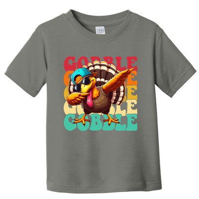 Gobble Cool Turkey Day Thanksgiving Retro Toddler T-Shirt