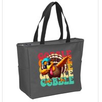 Gobble Cool Turkey Day Thanksgiving Retro Zip Tote Bag
