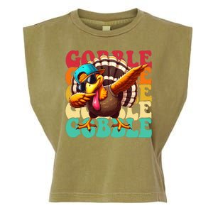 Gobble Cool Turkey Day Thanksgiving Retro Garment-Dyed Women's Muscle Tee