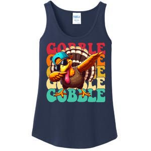 Gobble Cool Turkey Day Thanksgiving Retro Ladies Essential Tank