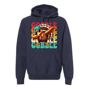 Gobble Cool Turkey Day Thanksgiving Retro Premium Hoodie