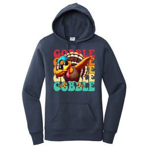 Gobble Cool Turkey Day Thanksgiving Retro Women's Pullover Hoodie