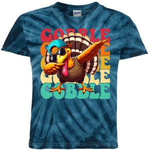 Gobble Cool Turkey Day Thanksgiving Retro Kids Tie-Dye T-Shirt