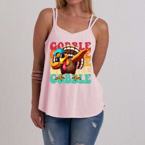 Gobble Cool Turkey Day Thanksgiving Retro Women's Strappy Tank